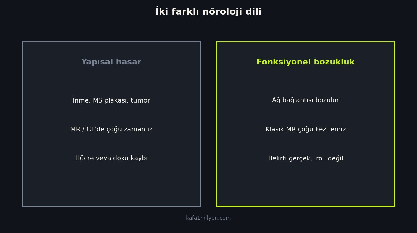 Yapısal hasar ile fonksiyonel bozukluk karşılaştırması