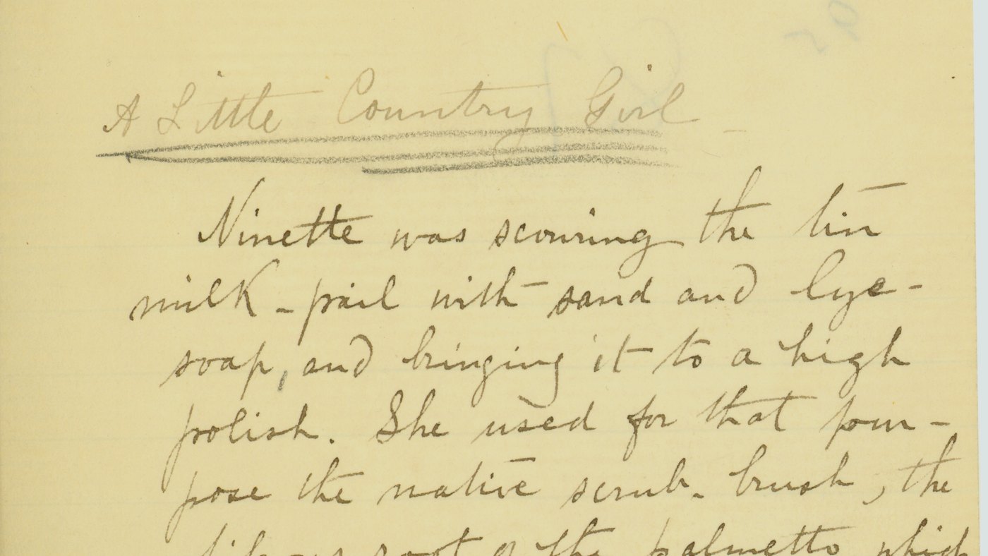Kate Chopin'in 1899 tarihli el yazması hikâye taslağı