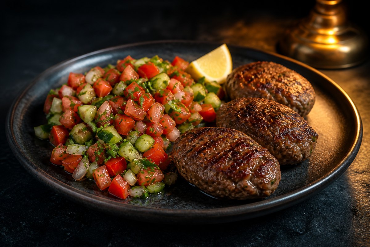 Çoban Salata ve Izgara Köfte Tarifi