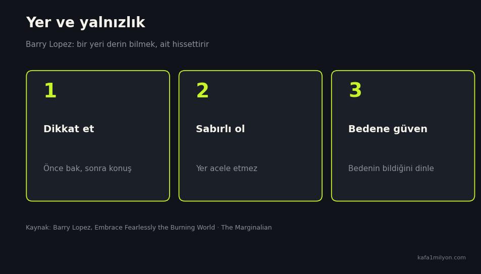 Lopez'in üç kuralı: dikkat, sabır, beden