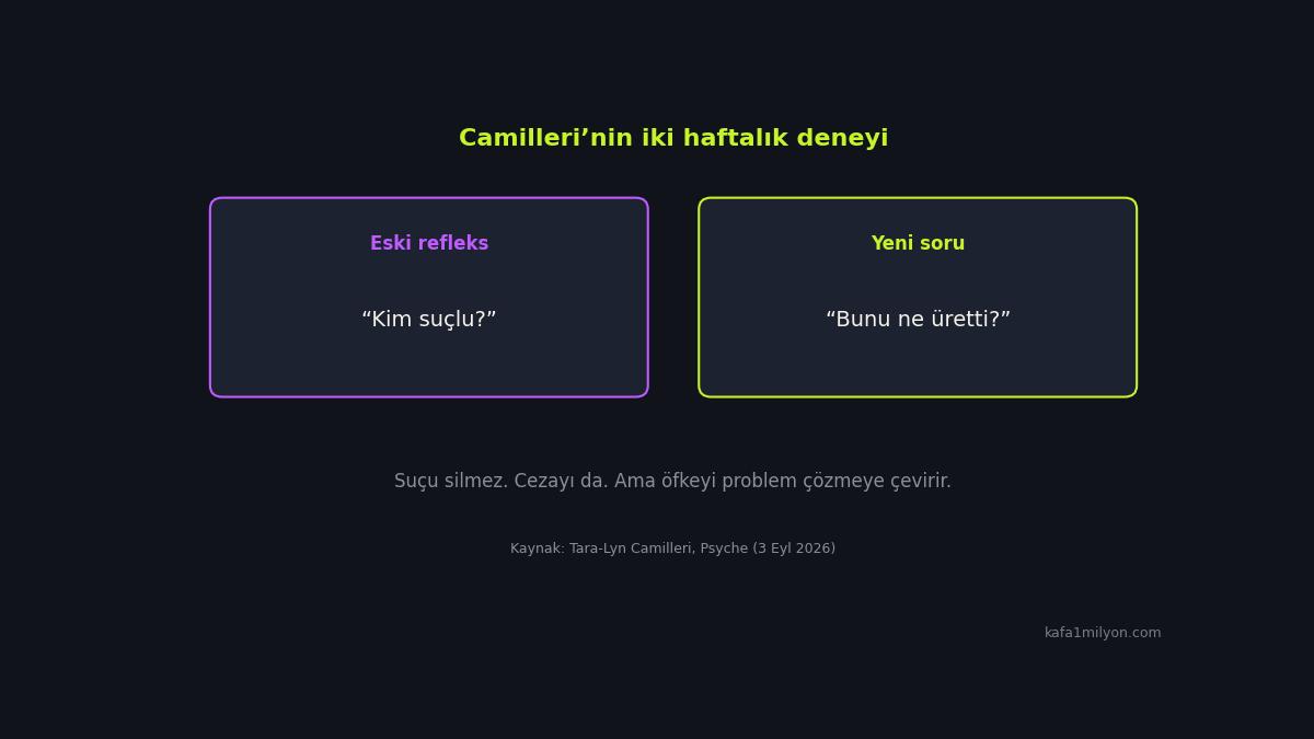 Suç sorusu yerine koşulları sormak
