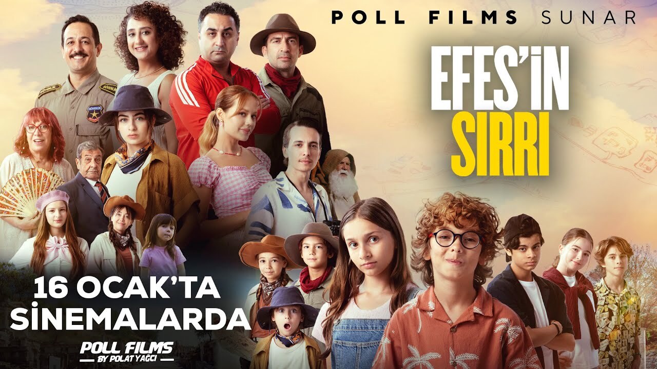 Efes'in Sırrı filminin oyuncu kadrosunu gösteren resmi fragman görseli