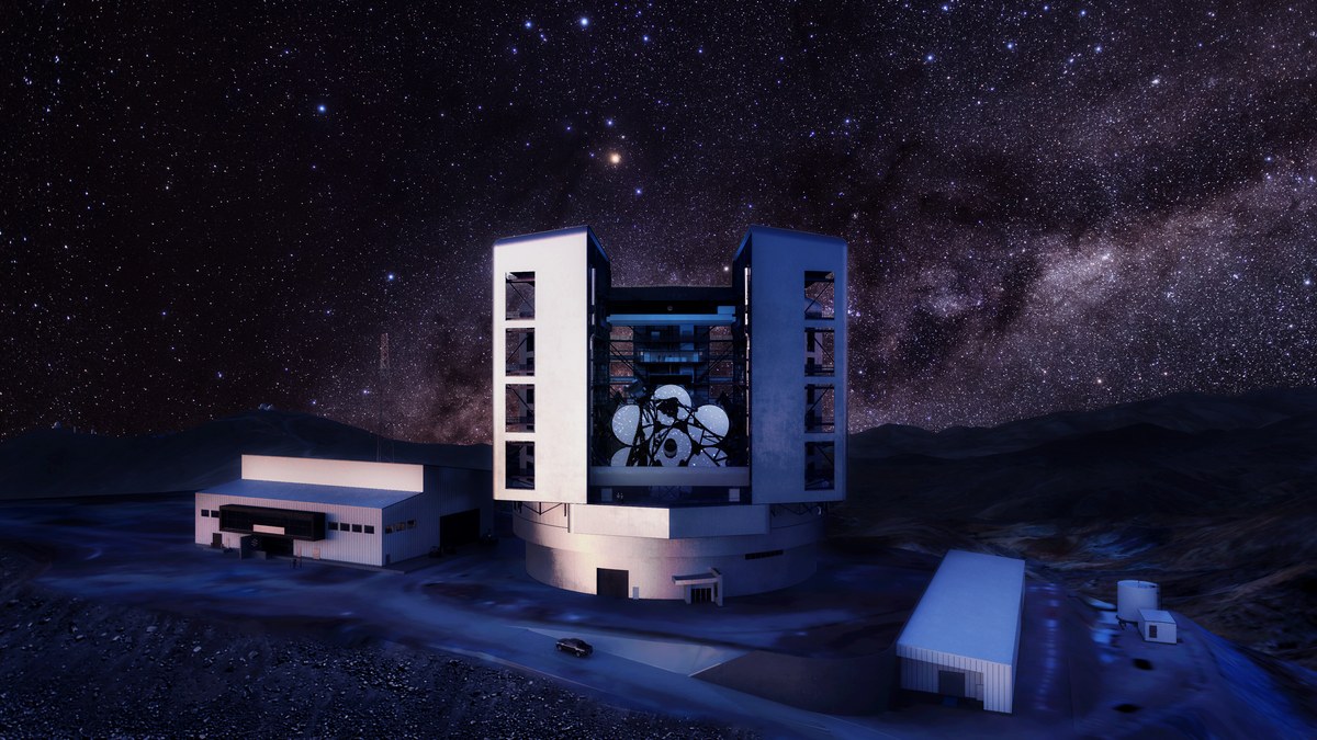 Giant Magellan Telescope dış görünüm illüstrasyonu, Las Campanas