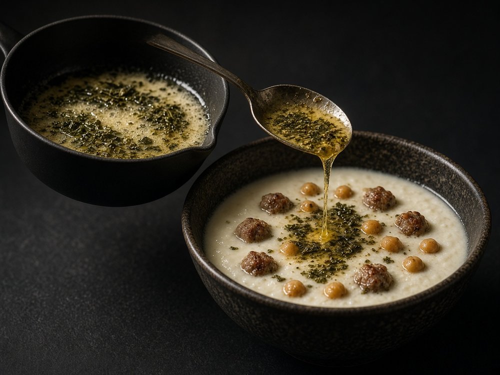 Naneli tereyağıyla servis et