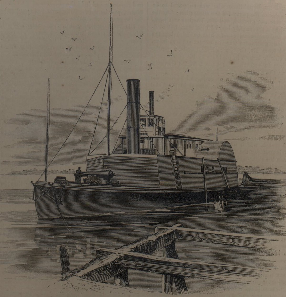 Harper's Weekly çiziminde Planter gemisinin Charleston'dan çıkarılışı