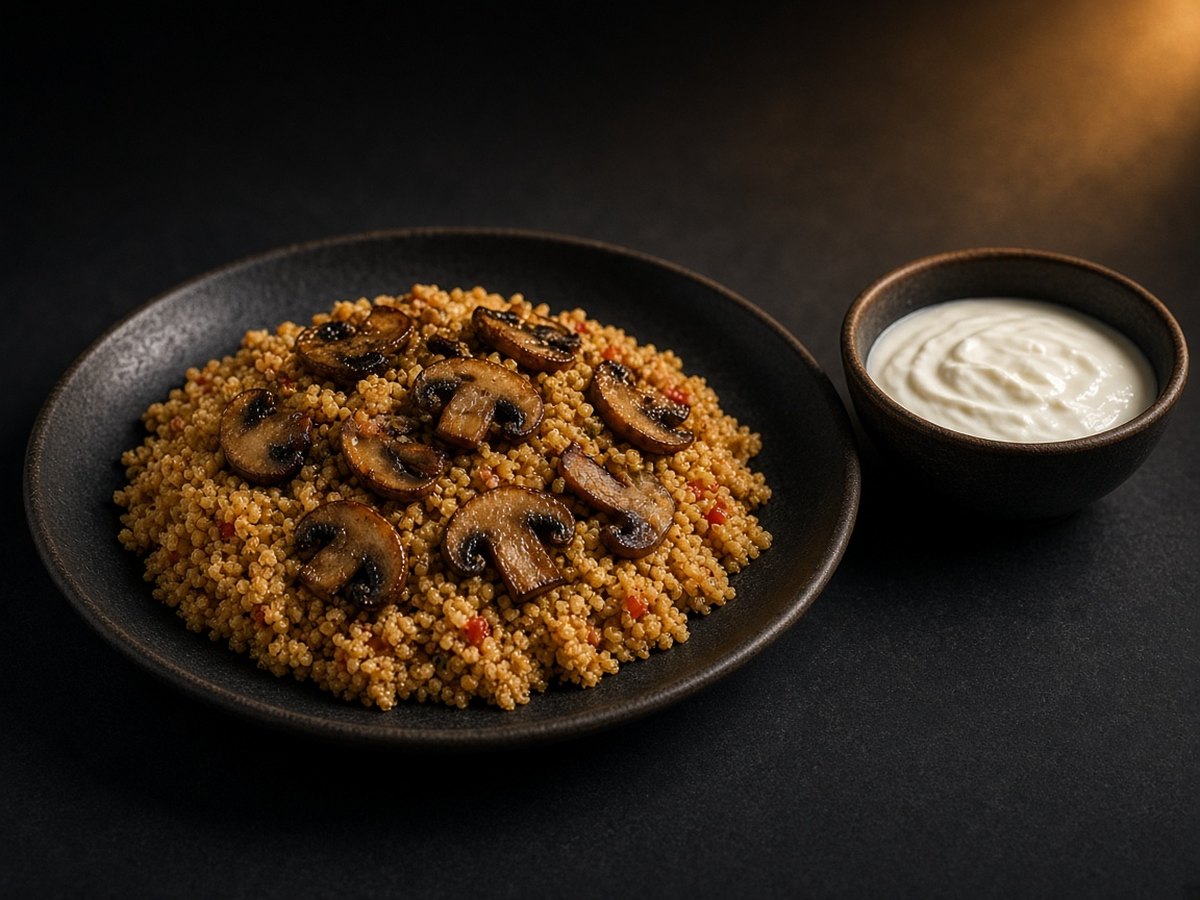 Mantarlı Bulgur Pilavı ve Yoğurt Tarifi