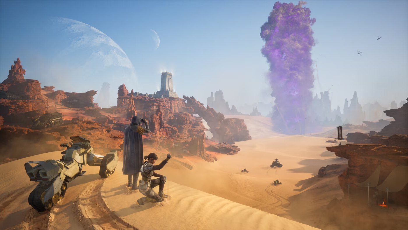 Dune: Awakening oyunundan çöl sahnesi
