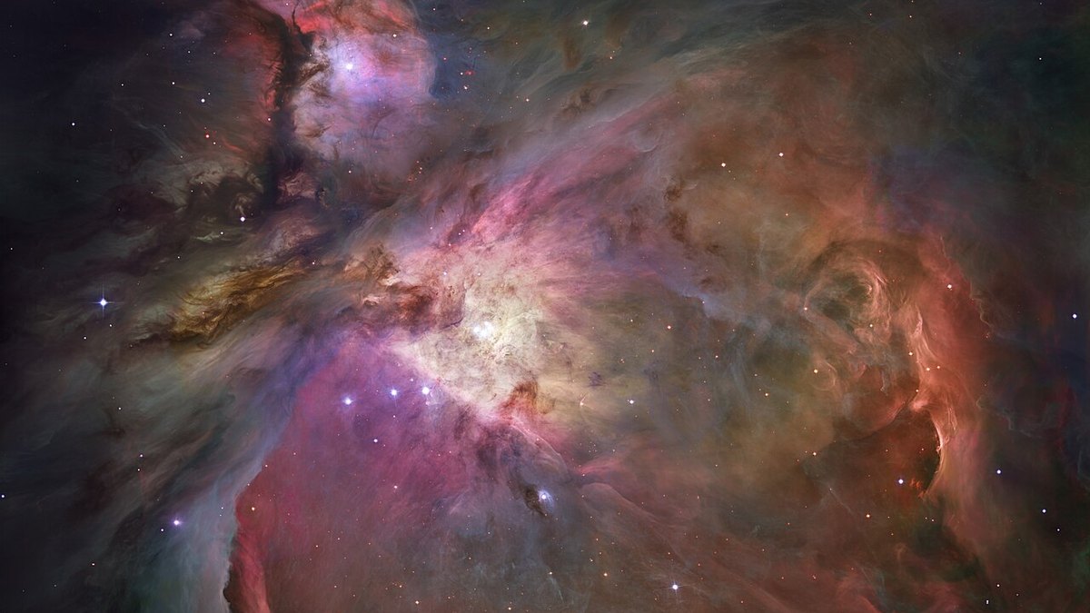 Hubble'ın Orion Bulutu mozaiği, yıldız doğumevi toz ve gaz mağarası