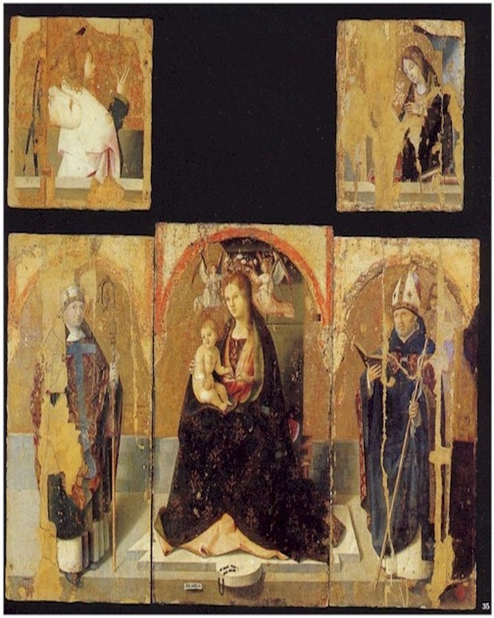 Antonello da Messina'nın Madonna del Rosario panelinden detay