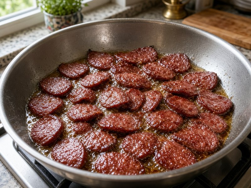 Sucuğu kavur